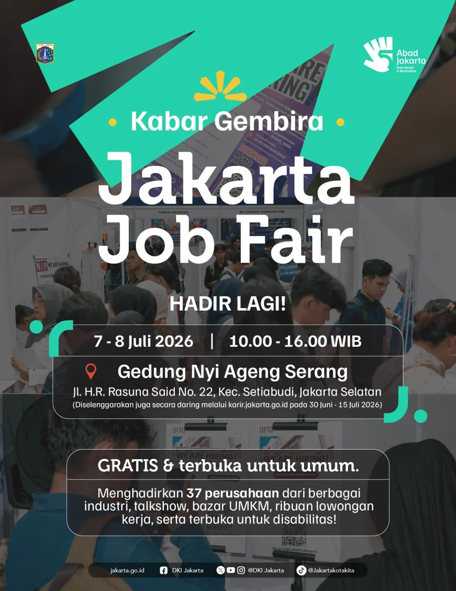 Job Fair Kabupaten Brebes 2026 (Suku Dinas TKTE Wilayah Kabupaten Brebes Barat) : 7-8 Juli 2026